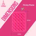 6 x Suction Phone Case Mount, Phone Sticky Grip for iPhone and Android, Adhesive Phone Accessory, Hands-Free Mirror Shower Phone Holder for Videos and Selfies (Hot Pink) (Single Sided)