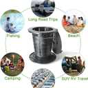 Retractable Portable Toilet, Adjustable Height Camping Toilet for Adults Kids, Compact Travel toilet for Car, Camping, Emergency, Outdoor Portable Potty