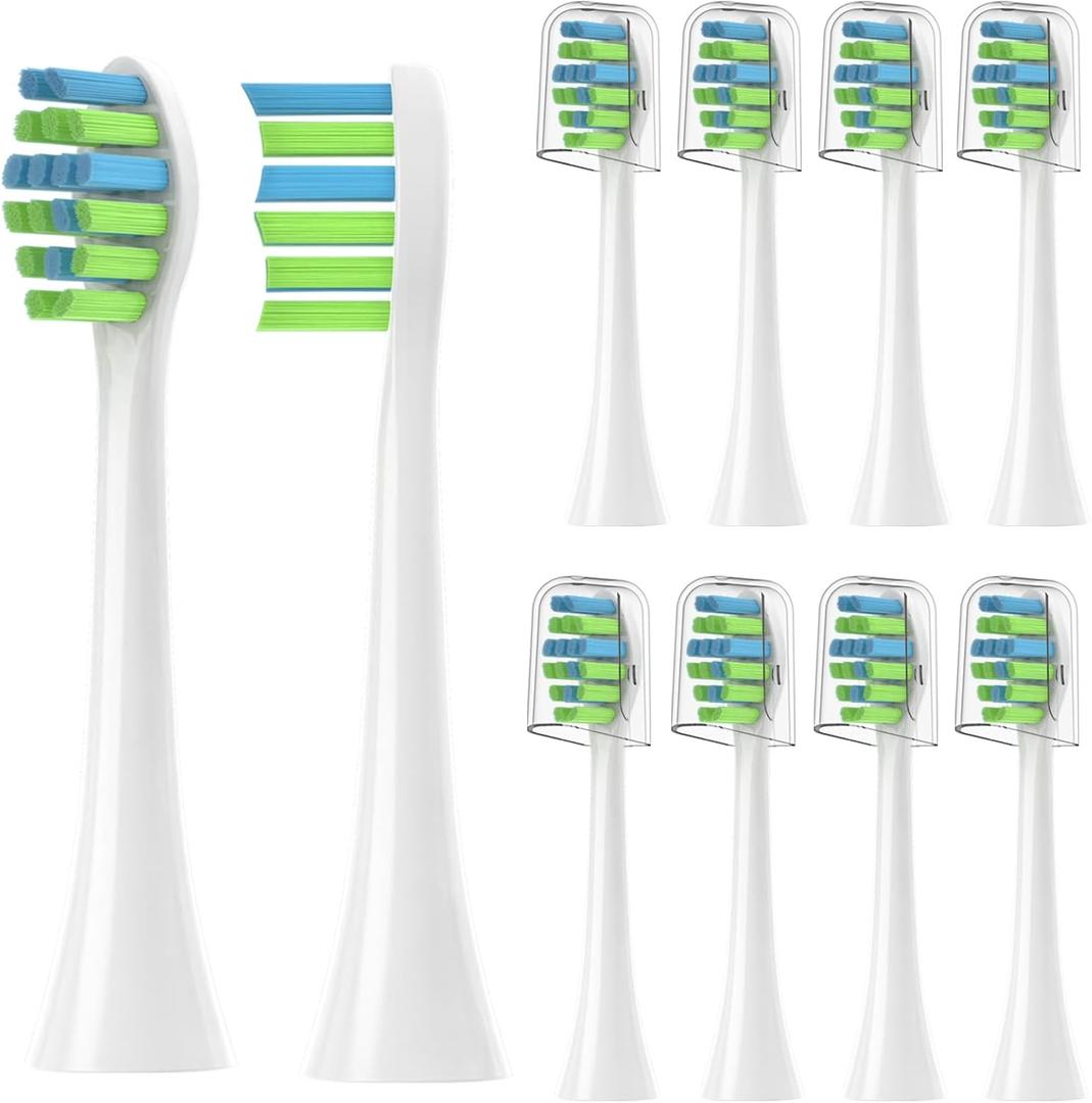 YMPBO 10 Pack Toothbrush Replacement Heads Compatible with 7AM2M AM100/AM105/AM110 Electric Toothbrush, Soft Brush Bristles, White
