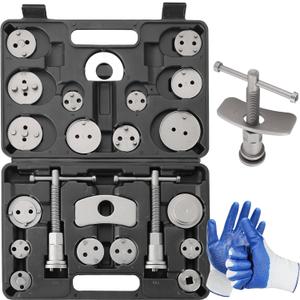 24pcs Brake Caliper Tool, Heavy Duty Disc Brake Caliper Tool Set, Wind Back Kit for Brake Pad Replacement, Master Disc Brake Caliper Tool Kit Fits Most American, European Makes/Models (Black)