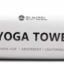 Eunzel Hot Yoga Towel - Microfiber Non Slip Yoga Mat Towel with Grip Dot Sweat Absorbent Towel for Hot Yoga, Pilates and Fitness 72" x 24", Pink/White