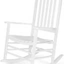 Shine Company Vermont Porch Rocker, High Back Wood Rocking Chair, White (1-Pack)