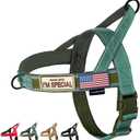 Annchwool No Pull Dog Harness with Soft Padded Handle,Reflective Strip Escape Proof and Quick Fit to Adjust Harness,Easy for Training Walking for Dogs(Green,L)