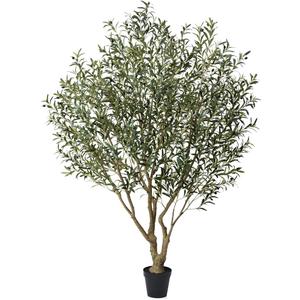 Verinatural Olive Tree Artificial Indoor 8ft - UV Resistant Large Fake Plants - Realistic Faux Olive Tree in Pot - Tall Artificial Plants Outdoor for Home, Patio, Living Room, Office Decor,VN138