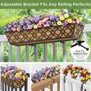 Y&M Deck Railing Planter Boxes 30 Inch 2 Pack, Adjustable Balcony Planter for Outdoor Plants, Metal Railing Planter Box for Deck, Fence and Porch, Window Boxes Outdoor, Sturdy Hanging Planter