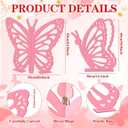 Yousoontic 2 Pcs Large Wooden Butterfly Props - 20" and 17.5" Standing Wings Cutout Backdrop Decoration for Birthday, Baby Shower, Wedding Party(Pink)