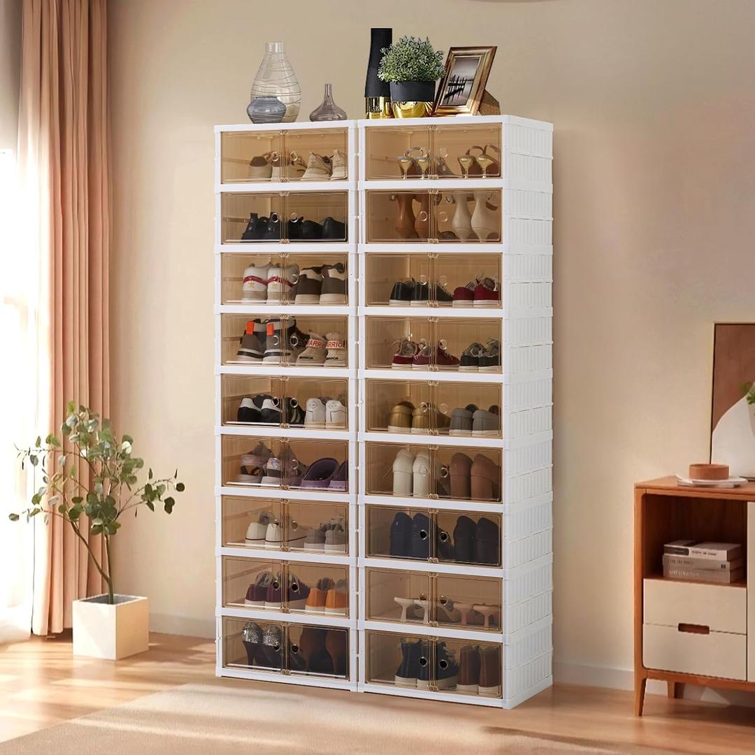 Folding Shoe Rack Storage Device for 9Tiers-36Pairs by 2-Column