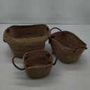DOKOT Woven Rattan Baskets - Set of 3, Perfect for Kitchen Storage and Organizing Fruits