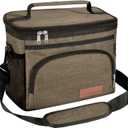 Insulated Lunch Bag for Women/Men - Reusable Lunch Box for Office Picnic Hiking Beach - Leakproof Cooler Tote Bag Organizer with Adjustable Shoulder Strap for Adults - Dark Yellow