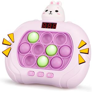 Blackma Fast Push Pop Game - Light Up Fidget Toy for Kids, Handheld Sensory Puzzle Game, Christmas & Birthday Gifts for 3-12 Year Old Boys & Girls (Rabbit)