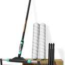 10pcs PinStone Large Paint Roller Kit, 12"-18" Adjustable Roller Frame, 1-5 Ft Steel Extension Pole, Ergonomic Handle, 3pcs 18" Nylon Roller Covers for Walls,Ceiling,Floor,Interior & Exterior Painting (Black and Green)