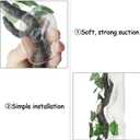 Fhiny 2 PCS Reptile Corner Branch, Resin Climb Tree Branch Decor with Leaves Tank Accessories Terrarium Plant Ornament with Suction Cup for Snake Lizard Bearded Dragons Gecko Climbing