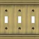 Metal Wall Plate for Electrical Outlets, Decorative Antique Brass Switch Plates Outlet Cover, Light Switch Cover Plate, 3-Gang Wall Plates (Triple Toggle, 1 Pack)