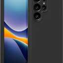 kwmobile Case Compatible with Samsung Galaxy S25 Ultra Case - TPU Silicone Phone Cover with Soft Finish - Dark Grey (black matte)