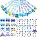 36 Pcs Hanukkah Party Favors Set with Chanukah Eyeglasses Hexagram Star Menorah Dreidel Headbands Hanukkah Bead Necklace Costume Accessories Decorations for Chanukah Party Supplies