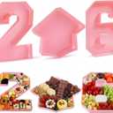 Tellingyou 3 Pcs 13.7" 2026 Graduation Fillable Letter, Plastic Number Trays for Food 2026, Charcuterie Number, Grad Fillable Letter for Class of Congrats Grad Party Supplies(2026,Light Pink)