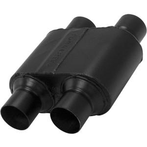 Flowmaster Super 10 Series Chambered Muffler  2.50 Dual In / 2.50 Dual Out  Race-Inspired Sound  409 Stainless Steel  Ideal for Muscle Cars, LS Swaps, Drag Cars & Off-Road Build (8425154)