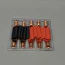 10pcs 1/0 Awg - 1/4" (M6) Sanuke Wire Lugs Ring Terminal Connectors Ends Heavy Duty for Battery Cable Lug Wire Electrical Eyelets with 3:1 Dual Wall Adhesive Heat Shrink (Bare Copper)