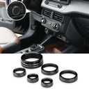 auovo AC Knob Trim Covers Compatible with Ford Maverick Accessories 2022 2023 2024 Radio Drive Mode Control Gear Shift Knob Cover Headlight Switch Button Ring Cover (6PCS, Black)