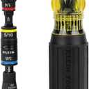 Klein Tools 32517HD KNECT 17-in-1 Impact-Rated Hybrid Screwdriver/Nut Driver, Magnetic, Flip Socket, 11 Bits, 3 Nut Drivers, Bit Holder, Square Adapter