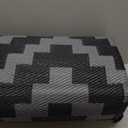 SAND MINE Waterproof Outdoor Rug 9x18 ft, Plastic Reversible Rug, Modern Area Rug, Large Floor Mat for Outdoors, RV, Patio, Backyard, Deck, Picnic, Beach, Camping, Black Grey Lattice