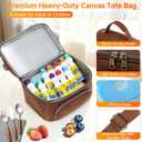 Lunch Box with Ice Packs, Waxed Canvas Lunch Bag for Men, 10.5L Leakproof Insulated Lunch Cooler for Men Work, Dual Compartment Soft Cooler for Work, Camping, Beach & Road Trips