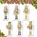2 x Cunno 18 Pcs Christmas Nutcracker Diamond Art Ornaments 5d DIY Painting Keychains Kits Gifts Full Drill Hanging Pendant Charms with Tool for Adult Holiday Party Decoration(Cute,Gold Silver)