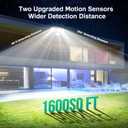 LYWALT Solar Lights Outdoor - 3000LM 188 LED Motion Sensor Outdoor Lights, 4 Heads IP65 Waterproof Powered Security Flood Lights, 270Wide Lighting Angle Wall Light with Sensors for Backyard (4 Pack)
