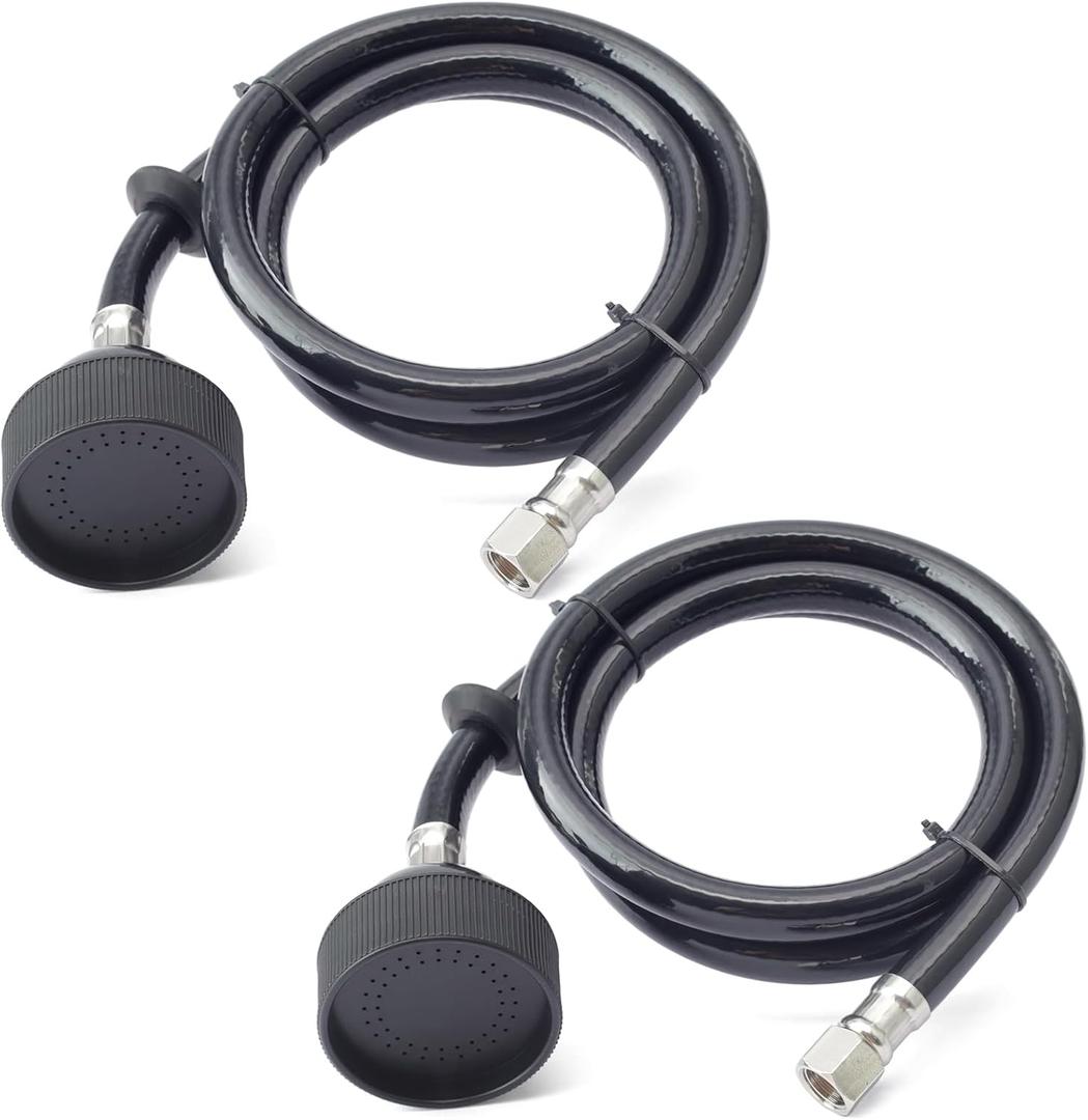 YUXIVCNE 2 Pcs Shampoo Bowl Sprayer Head 1/4" Thread with Black Rubber Hose to Faucet for Salon Barber Shop Spa and Most Commercial Shampooing Basin Systems