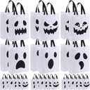 Sanwuta 24 Pcs Halloween Tote Gift Bags 14.9 x 11.8 Large Treat or Trick Ghost Reusable Non Woven Candy Goodies Bags for Halloween