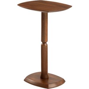 MH London Cooper 22" Solid Wood Pedestal Side Table, Walnut, 15" x 12" x 22"