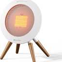 2026 Upgraded Portable Electric SpaceHeater Indoor Use, 1000W Energy-Saving PTC Ceramic Heater with Thermostat, 36dB Low-Noise, Overheat & Tip-Over Protection, 2 Modes - Home Bedroom Office (White)