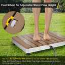Dyna-Living Outdoor Pool Shower Garden Shower, 157.5-inch Water Flow Height Adjustable with Foot Wheel, Portable Outdoor Shower Floor Camping Pool Sauna Shower Outdoor Sprinkler, 441 lbs Load-Bearing