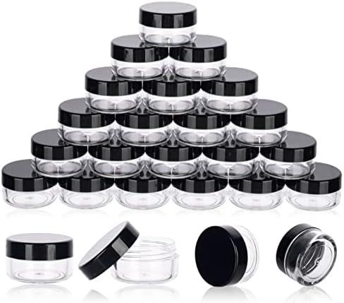 5 Gram Sample Containers with Lids, 11 Count 5ML Sample Jars, Empty Cosmetic Containers with Lids, Small Makeup Travel Containers for Glitter, Lotion, Cream, Beads, with Labels, Mini Spatulas