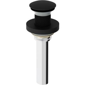 Vigo Bathroom Sink Pop Up Drain Without Overflow, Matte Black Drain Stopper with ClogFree QuickDrain Technology & Matching Mounting Ring