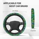 Colorful Snake Skin Steering Wheel Cover Elastic Non-Slip Car Steering Wheel Covers with Seat Belt Shoulder Pad for Women Men