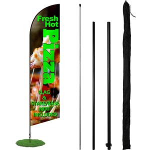 Anley Feather Flagpole Set - Assembled Flutter Banner Pole Set with Carrying Bag - Fits 2 FT X 6.5 FT Feather Flags (Flag and Stand Not Included) - Flagpole ONLY