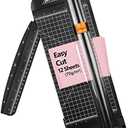 ArtAt A4 Paper Cutter Guillotine Trimmer - 12 Inch Heavy Duty Craft & Office Tool with Automatic Safety Blade, Side Ruler for Cardstock, Coupons, Photos, Labels (Black)