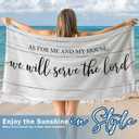 Christian Jesus Beach Towel, Scripture Bible Verse As for Me and My House We Will Serve The Lord Bath Towels for Bathroom Swimming Pool, Rustic Microfiber Beach Towels Oversized Decor 30x60in