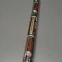 RUSPEPA Christmas Reversible Wrapping Paper Roll, Mini Roll, Vintage Christmas Bookshelf Design, Green with White Snowflake Pattern Gift Wrap Paper for Book Lover, Holiday Party, 17 Inches x 32.8 Feet