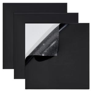 BENECREAT 3Pcs 8x8Inch Adhesive Silicone Rubber Sheets, Black High Temperature Rsistant Rubber Mat for DIY Gaskets Material, Pads, Sealing, Cushion, 1mm Thick