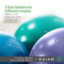 Gaiam Exercise Ball, Total Body Anti-Burst Balance Ball with Textured Grip, For Core Strength, Pregnancy Exercises, Yoga & Active Seating Included Air Pump (Green)