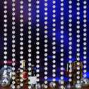 Hoolerry Disco Party Decorations 6 Pcs 6.56ft Long Mini Disco Ball Beaded Garlands Reflective Mirror Ball Hanging Banner 70s 80s Retro Party Backdrop Supplies for Christmas Birthday Wedding(Silver)