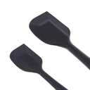 Amazon Basics Non-Stick Heat Resistant Silicone Spatula Set, Dishwasher Safe, BPA Free, Food Grade, 2 Small & 2 Large, Black, Pack of 4