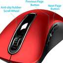 memzuoix 2.4G Wireless Mouse, 1400 DPI Mobile Optical Cordless Mouse with USB Receiver, Portable Computer Mice for Laptop, PC, Desktop, MacBook, 5 Buttons, Red