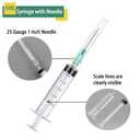 2 x 5ml Syring with Needle,21G 1.5 Inch Needle,25 Pack individually packaged