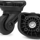 Suitcase Wheels Plastic for DIY Repair, 360 Swivel Wheel Replacement Luggage Travel Casters, Black Spinner Suitcase Caster for Luggage, V72A