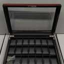 ANWBROAD 21 Slot Watch Cases for Men Watch Box with Large Glass Lid Lockable Wood Watch Display Case Watch Organizer Giftable Elegant Watch Holder UJWB004Y