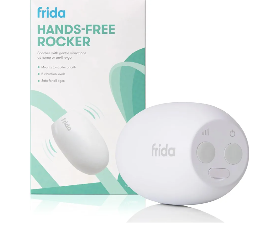 Frida Baby Hands-Free Stroller Device with 5 Vibration Levels, Universal Stroller Accessories, Rechargeable Portable Vibration for Cribs & Strollers, Water-Resistant Baby Soother