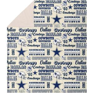 FOCO NFL Unisex-Adult NFL Team Logo Retro Sherpa Fleece Plush Throw Blanket - 60" x 70"